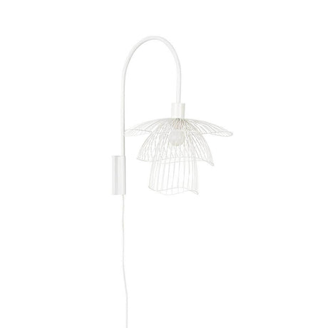Forestier wall light Papillon 47cm with a light, poetic design and a round shelf.