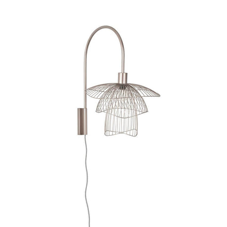 Forestier wall light Papillon 47cm with an airy silhouette, elegant design and round shelf