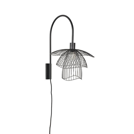 Forestier wall light Papillon 47cm - elegant black steel light with a poetic design and airy silhouette.