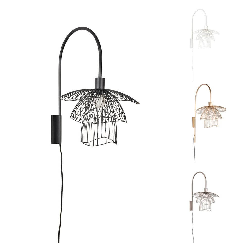 Forestier Wandleuchte Papillon 47cm in verschiedenen Farben mit luftig-leichter Silhouette und elegantem Design.