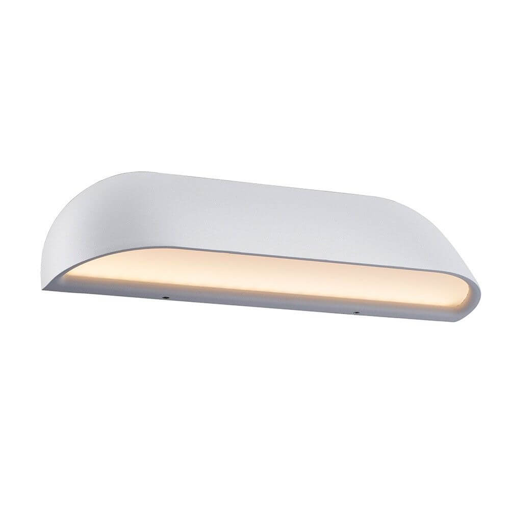 Front 26 LED Wand-Außenlampe IP44 Weiß mit elegantem Design und warmweißem Licht.