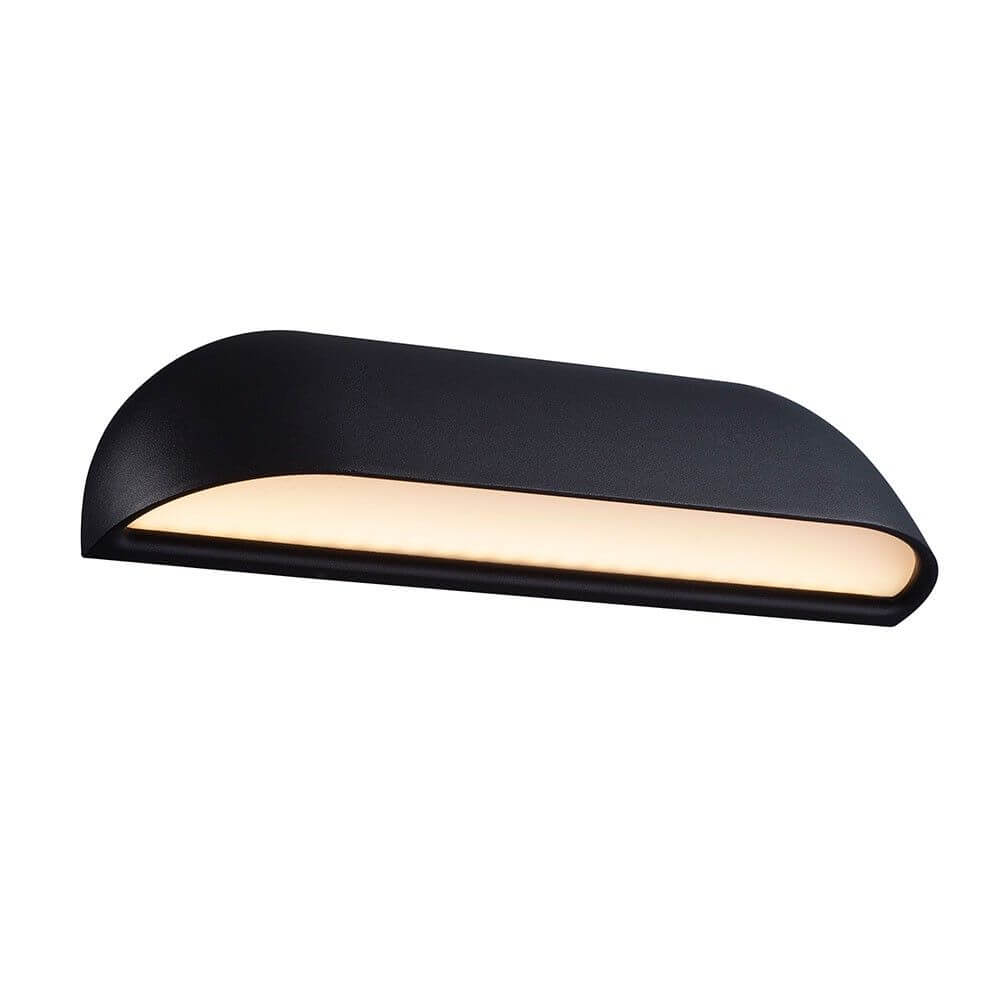 Front 26 LED Außenwandleuchte IP44 Schwarz – elegante, robuste Wandlampe mit warmweißem Licht.