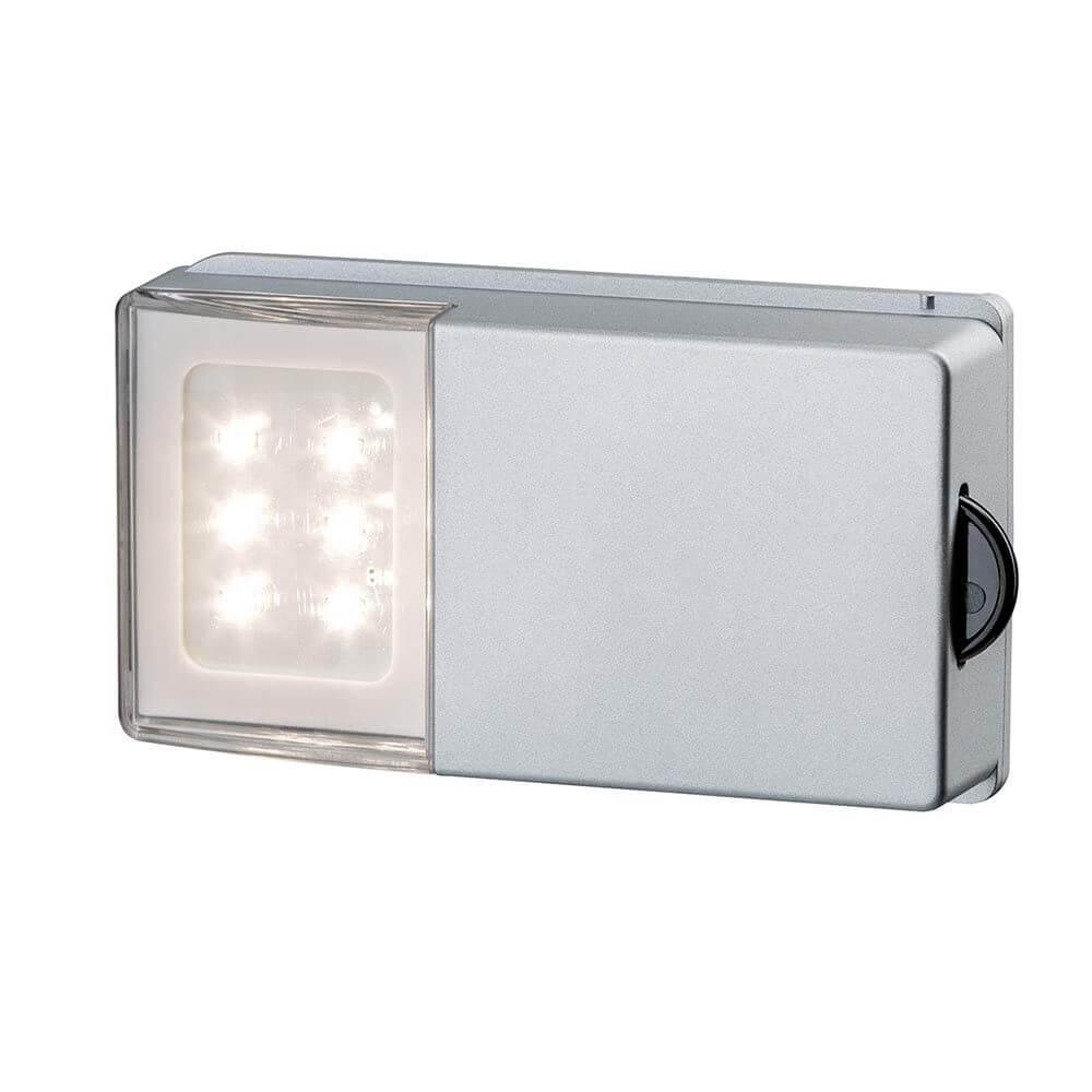 Function SnapLED Schrankleuchte mit Gleitrolle 4x1, 5AAA in Silber, ideal für Schiebetüren.