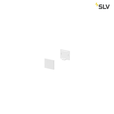 Grazia 10 Endkappe für Aufbauprofil Standard 2 Stk. Flach Weiß, weiße Endkappen für SLV GRAZIA 10