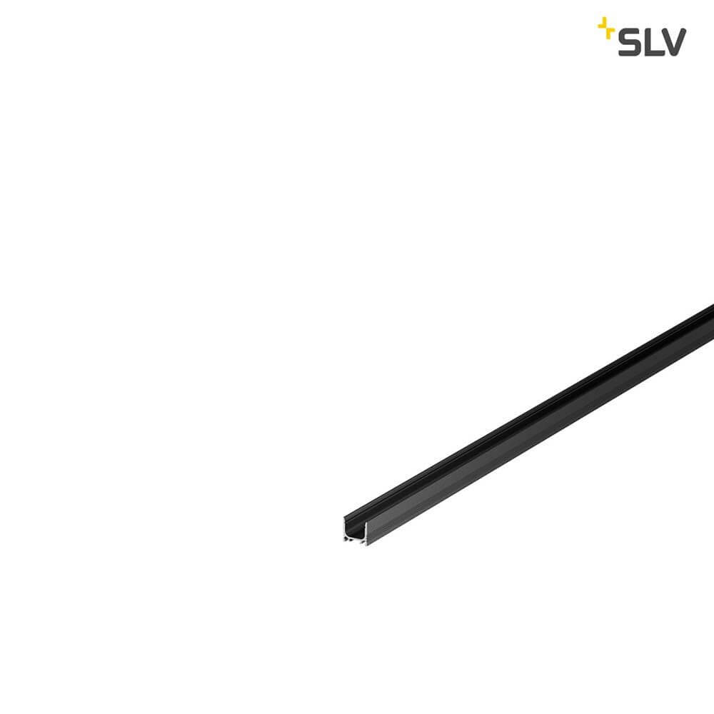 Grazia 10 LED Aufbauprofil Standard Gerillt 2m Schwarz - LED Strips Montage Profil in Schwarz.
