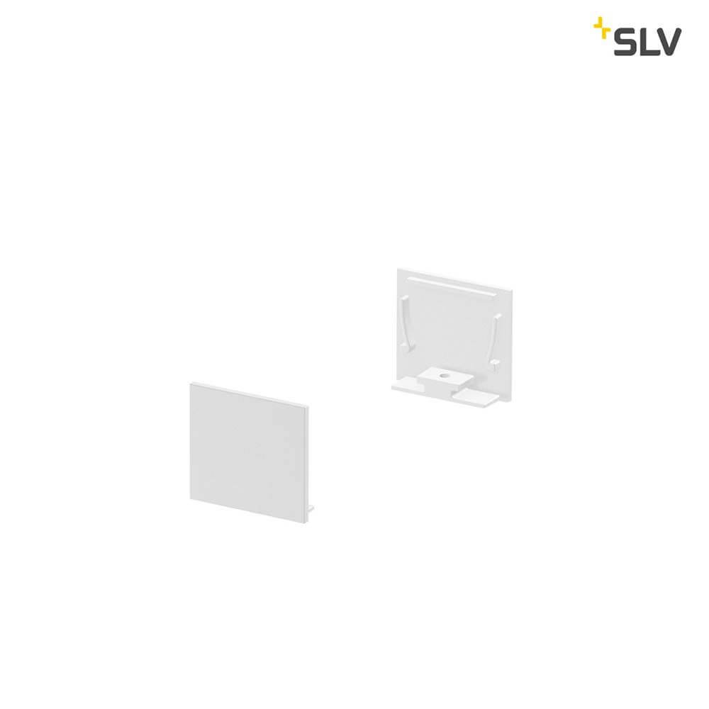Grazia 20 Endkappe für Aufbauprofil Standard 2 Stk. Flach Weiß - Flache Endkappen in Weiß für Aluminiumprofile