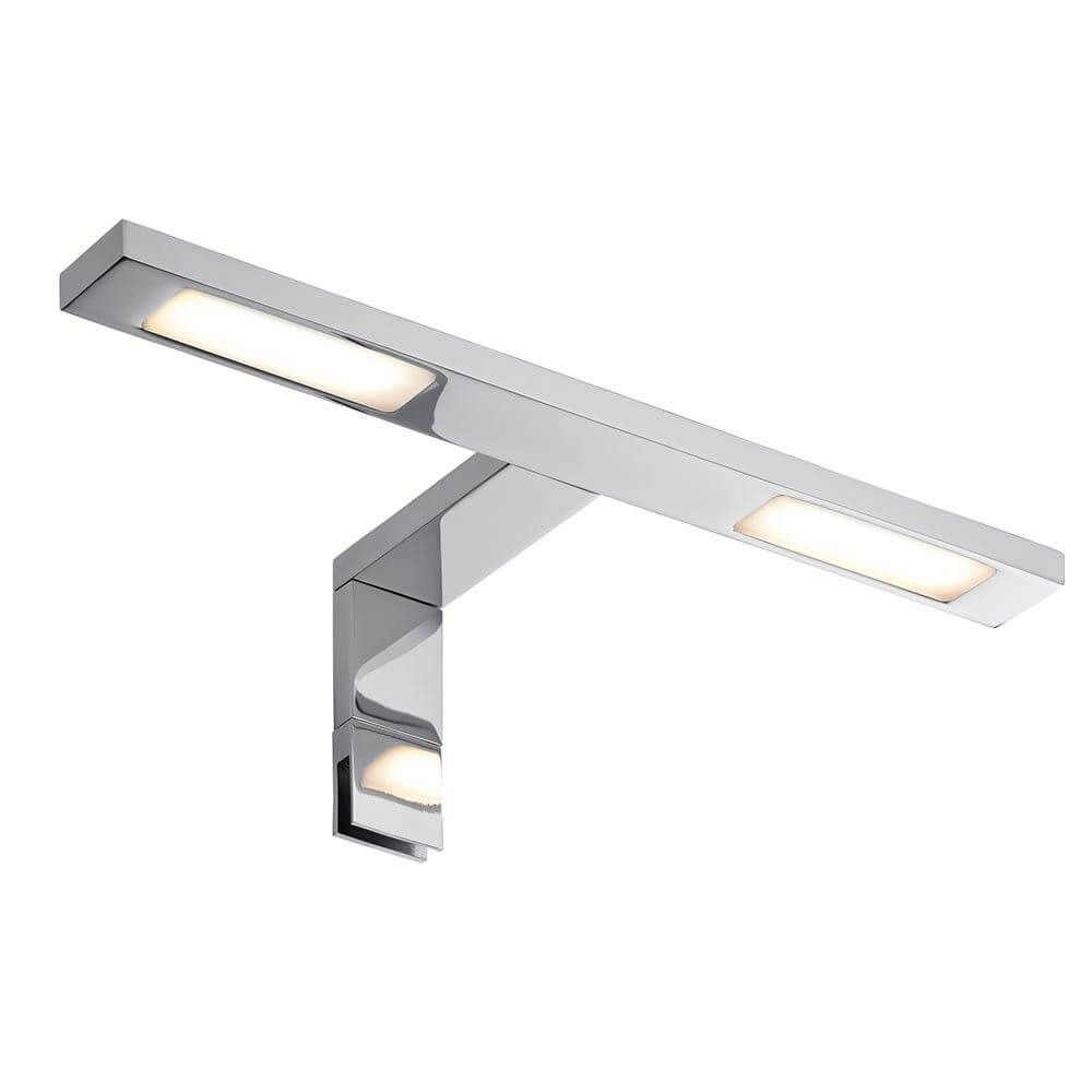 Galeria Spiegel- und Aufschrankleuchte LED Double Hook 2x3,2W Chrom mit zwei LED-Leuchtkörpern in verchromtem Design.