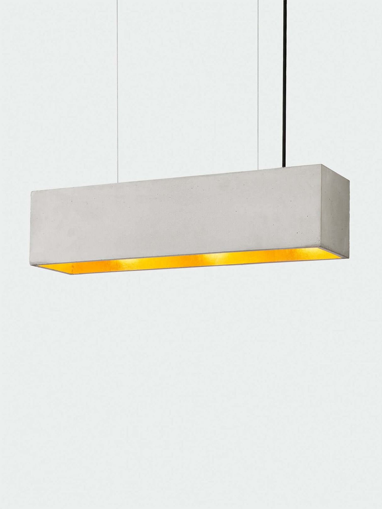 Gantlights B4 LED-Pendelleuchte Beton 56cm dimmbar mit hochwertiger Blattgold-Verkleidung