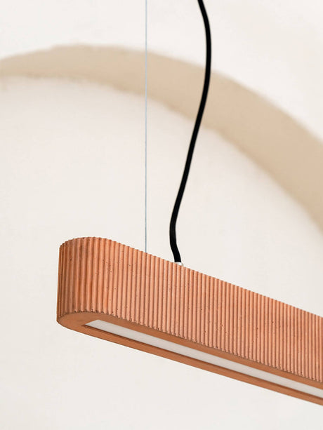 Gantlights S4 Beton LED-Pendelleuchte 61cm Plissiert