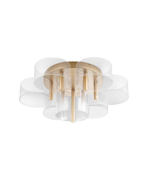 Candeeiro de teto LED Gatlin 7 luzes Ø 68cm 3000K latão-dourado