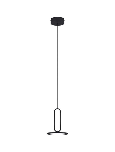 Gea LED Pendelleuchte Ø 17,5cm 3000K Baldachin Flach Schwarz