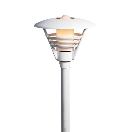 Tête de luminaire Gemini pour lampadaire Blanc, en verre opale avec un design élégant et un éclairage doux.