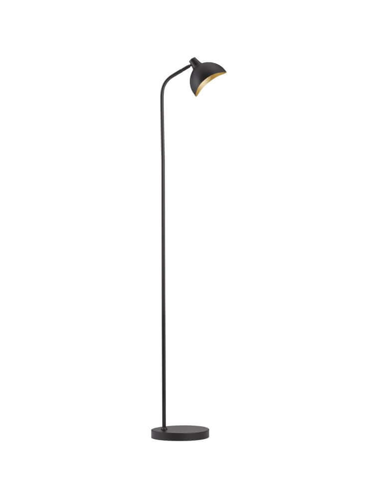 Geti Stehlampe Schwarz, Gold mit minimalistischen Design und stilvollem Kontrast zwischen Schwarz und Gold.