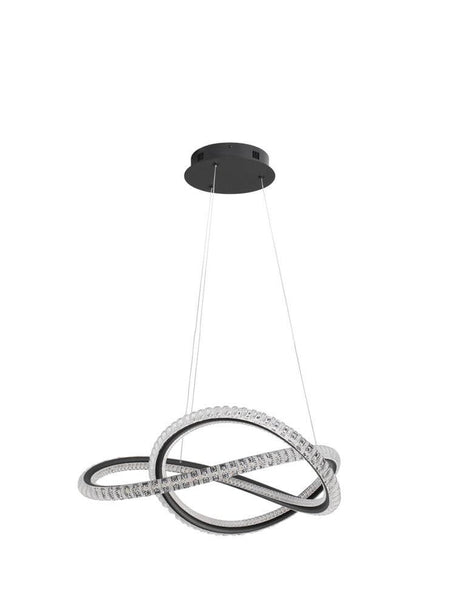Lámpara colgante LED de Ginevra anudada Ø 58 cm 3000k negro