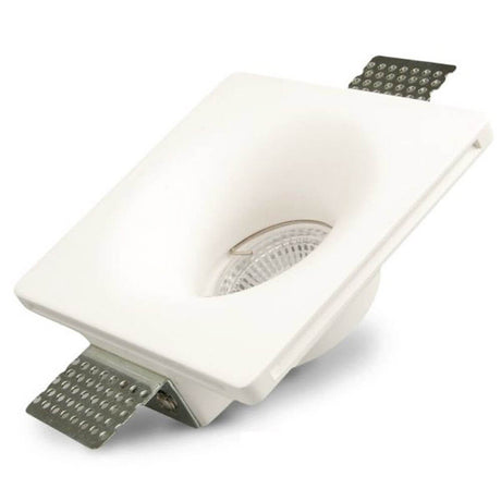 Gips-Einbaustrahler quadratisch 12 x 12cm Streichbar in weißem Design, ideal für akzentuierte Beleuchtung.