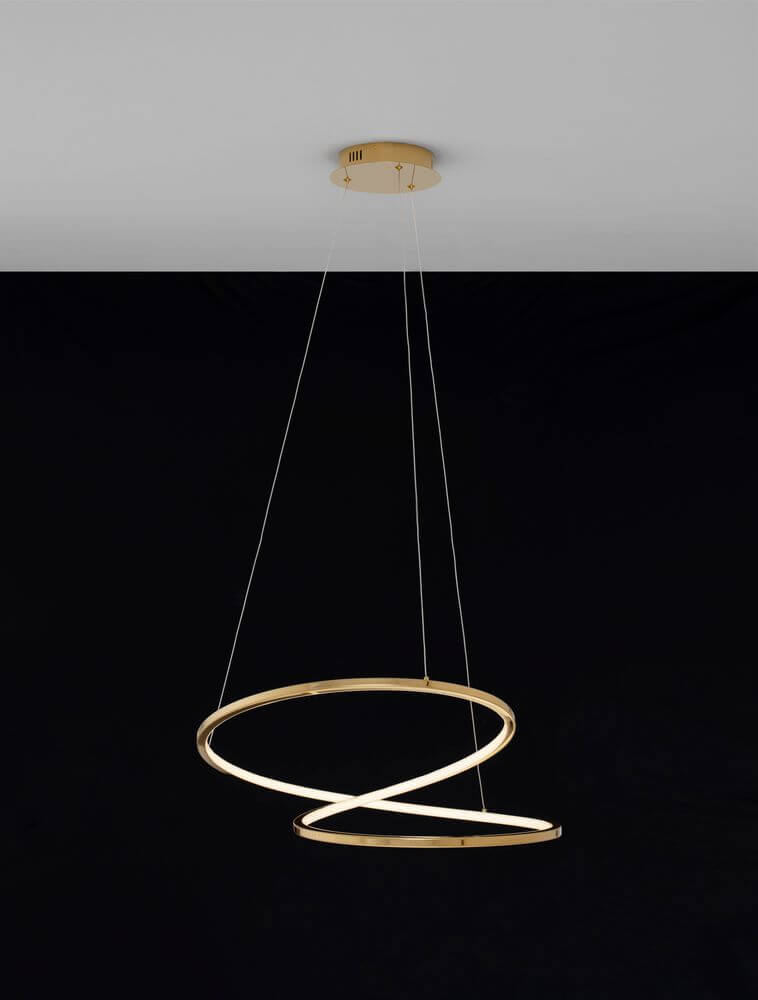 Girish LED Pendelleuchte Ø 60cm 3000K Gold mit modernem Design und schöner Lichtverteilung.