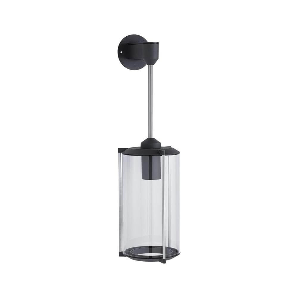 Glas Außenwandleuchte Classic Grau IP44 mit elegantem Design und klarem Glasschirm für Außenwände