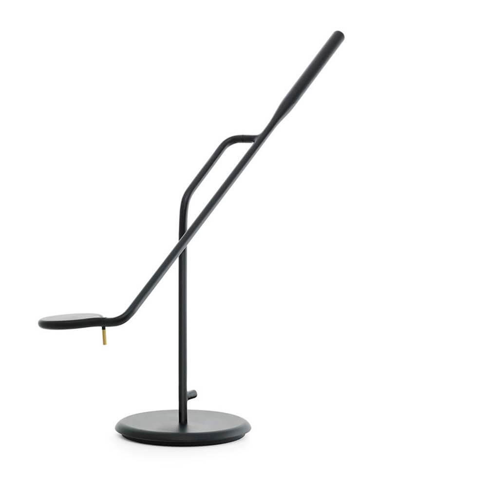 Design LED Tischlampe Flow in Schwarz mit modularer, flexibler Form und graziler Ästhetik.