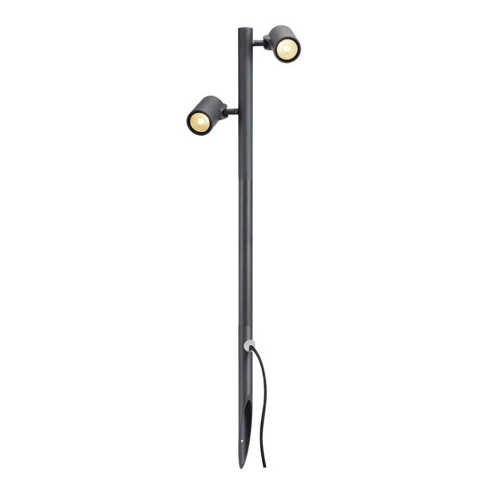 Gunnsy LED Leuchtenkopf Double Spot Anthrazit 8W 3000K, puristische Außenleuchte mit zwei dimmbaren LEDs.