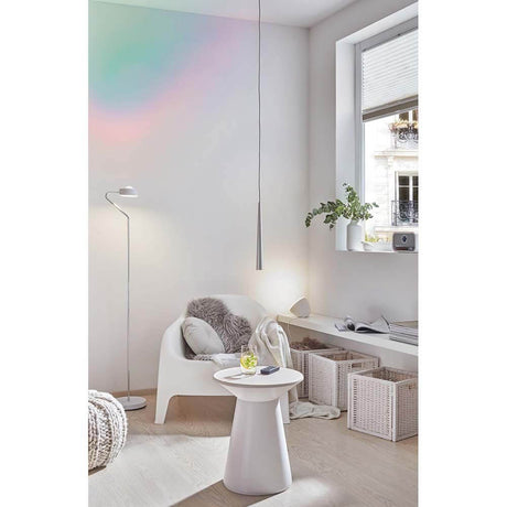 Gutta Pendelleuchte LED 1x7W Alu-Gebürstet in modernem Wohnraum mit stilvollem Interieur.
