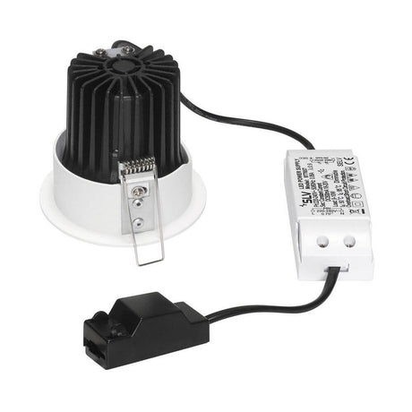 H-Light Round Hole White 12W 20° 2700K incl. driver & clip spring - LED driver with heat sink and connection cable