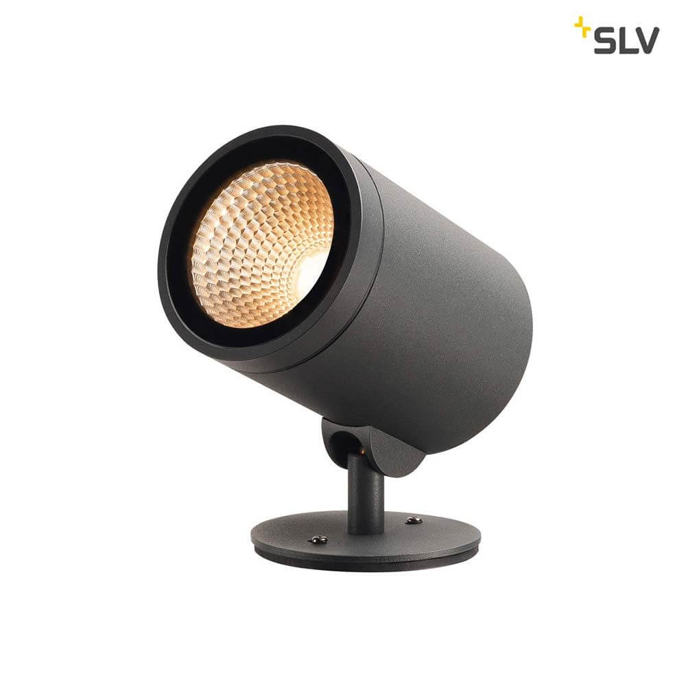 Helia Outdoor Wege- und Standleuchte LED 3000K Rund Anthrazit auf einem Tisch, dimmbar und aus Aluminium gefertigt.