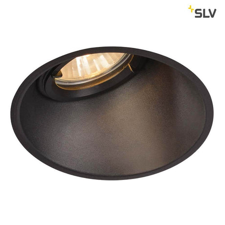 HORN -A, GU10 1xGU10 Black, high-voltage recessed luminaire, black steel look, trim reduction