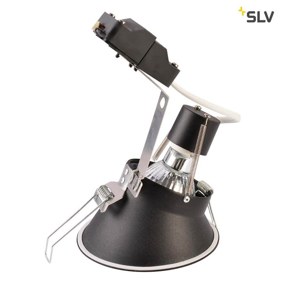 HORN -A, GU10 1xGU10 Schwarz, starre Hochvolt Einbauleuchte mit spezieller Optik.