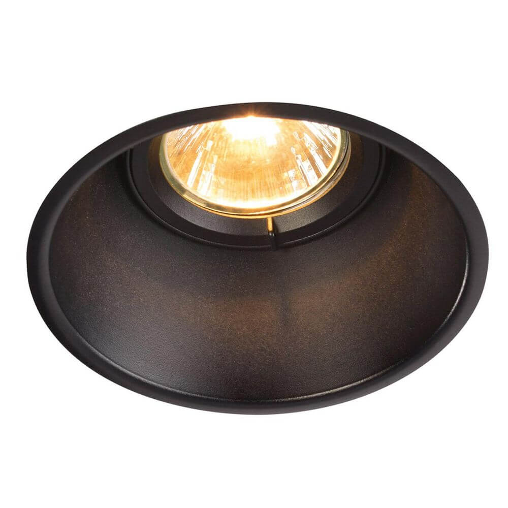 HORN -T GU10 1xGU10 Schwarz Hochvolt Einbauleuchte mit besonderer Optik und Blendenreduzierung.