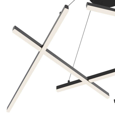 Taklampe Lines med LED-staver 100 cm 4500 lm svart, futuristisk armatur med LED-staver i svart.