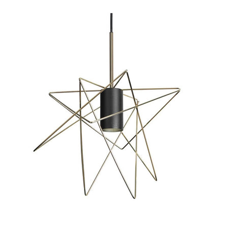 Pendellampe Starl Ø 30 cm messing, abstrakt pendellampe i stjerneform med trådskaerm, iøynefallende design.