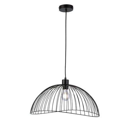 Hängeleuchte Fabio Ø 46cm Schwarz im rustikalen Vintage-Look aus Metallgestängen, Pendelleuchte mit E27-Fassung