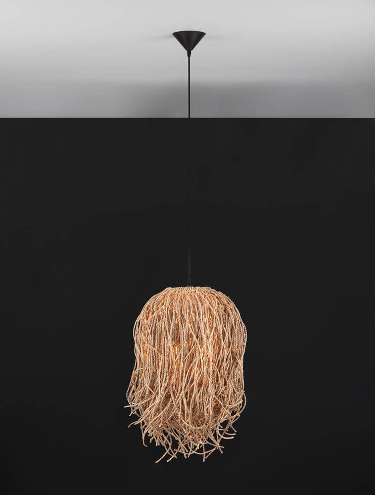 Hay Pendelleuchte E27 Ø 32cm Braun aus Seegras mit natürlichem Design und gemütlicher Atmosphäre