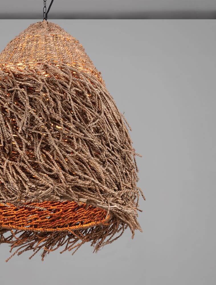 HAY Pendelleuchte E27 Ø 61cm Braun im BOHO-Stil mit natürlichem Design und gemütlicher Ausstrahlung.