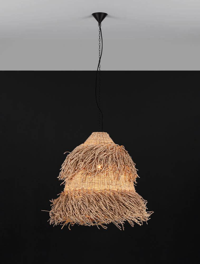 HAY Pendelleuchte E27 3xØ 80cm Braun, Boho-Stil, natürliche Akzente, gemütliche Beleuchtung für Essbereich