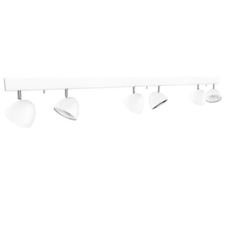 Headlight 6er Strahlerschiene 150cm Weiß mit symmetrischen Strahlern und elegantem Design.