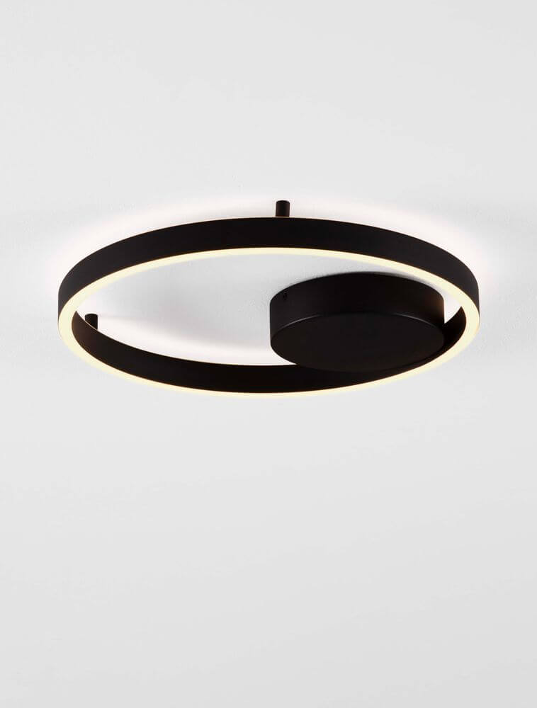 Hedra Deckenleuchte 2-flammig Ø 40cm 3000K in mattschwarz mit elegantem, filigranen Design.
