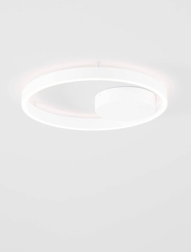 Hedra Deckenleuchte 2-flammig Ø 40cm 3000K in modernem, minimalistischem Design und elegantem Weiß.