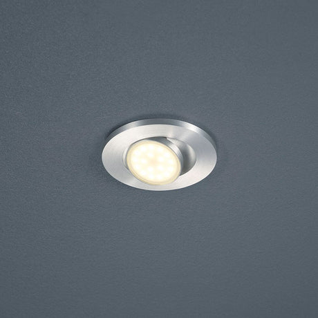 LED Decken-Einbauleuchte Onto Alu-Matt in modernem Design zur Beleuchtung von Bad oder Spiegel.