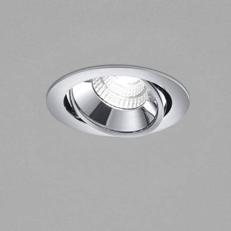 LED Decken-Einbauleuchte Sid Chrom in elegantem Design mit drehbarem Spot. Ideal für Küche und Bad.