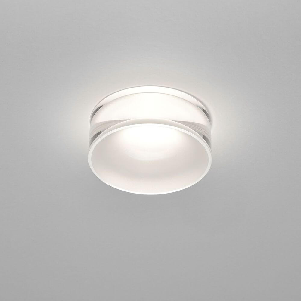 LED Decken-Einbauleuchte Ska Glas teilsatiniert - moderne Glasleuchte für die Deckenbeleuchtung.