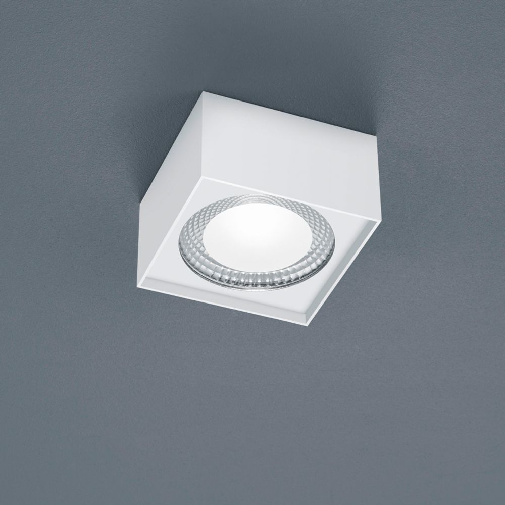 LED Deckenleuchte Kari Weiß in quadratischer Form, ideal für Wohn- und Arbeitsräume.