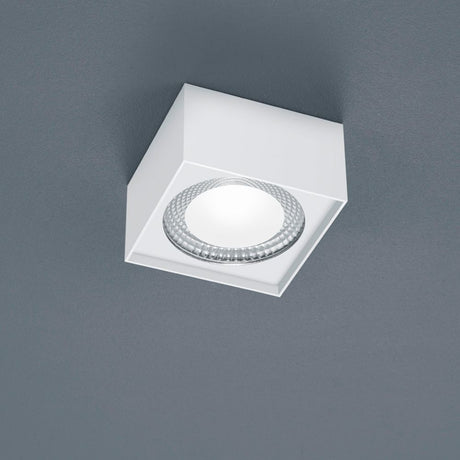 LED Kari white ceiling light in square shape, ideal for living and work spaces.