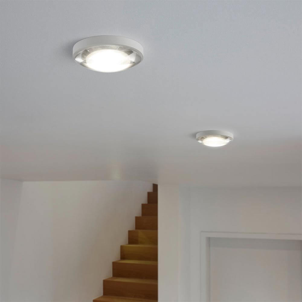 LED Decken-Einbauleuchte Lug Dimmbar 1616lm Weiß, moderne Deckenbeleuchtung mit Glaslinse für beeindruckende Lichteffekte.