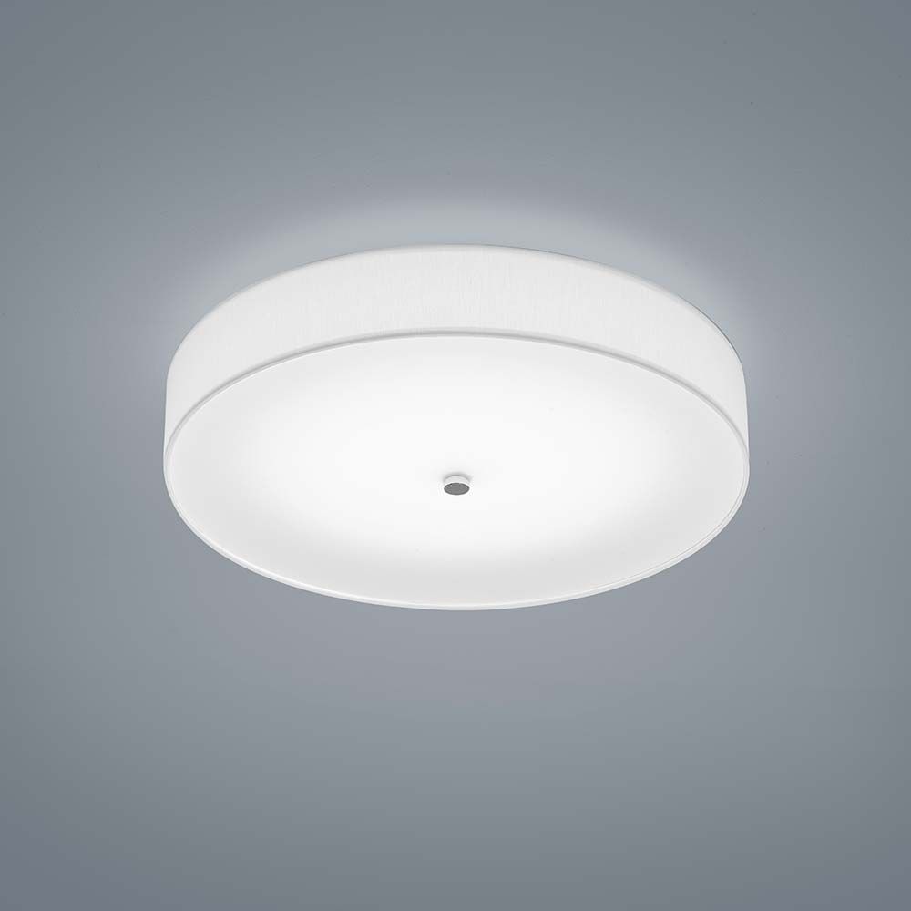 LED Deckenlampe Boki Nickel-Matt, Schirm Chintz Weiß, modern und elegant, ideal für Wohnräume.
