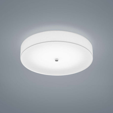 LED Plafonnier Boki nickel mat, abat-jour chintz blanc, moderne et élégant, idéal pour les espaces de vie.