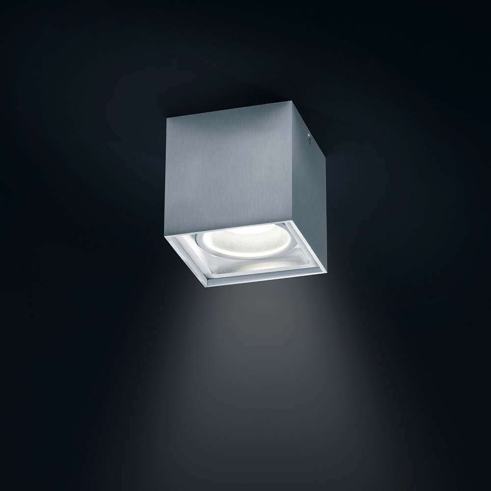 LED Deckenlampe Siri Alu-Matt: moderne, quadratische Deckenleuchte in Aluminium matt.