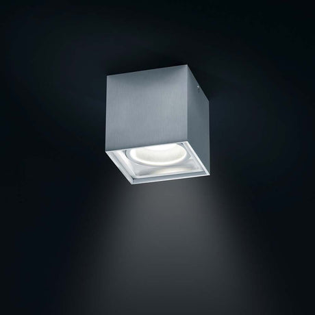 LED Siri ceiling lamp alu-matt: modern, square ceiling light in matte aluminium.
