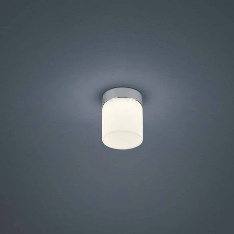 LED Plafonnier Keto chromé au design moderne, idéal pour un éclairage élégant dans la pièce.