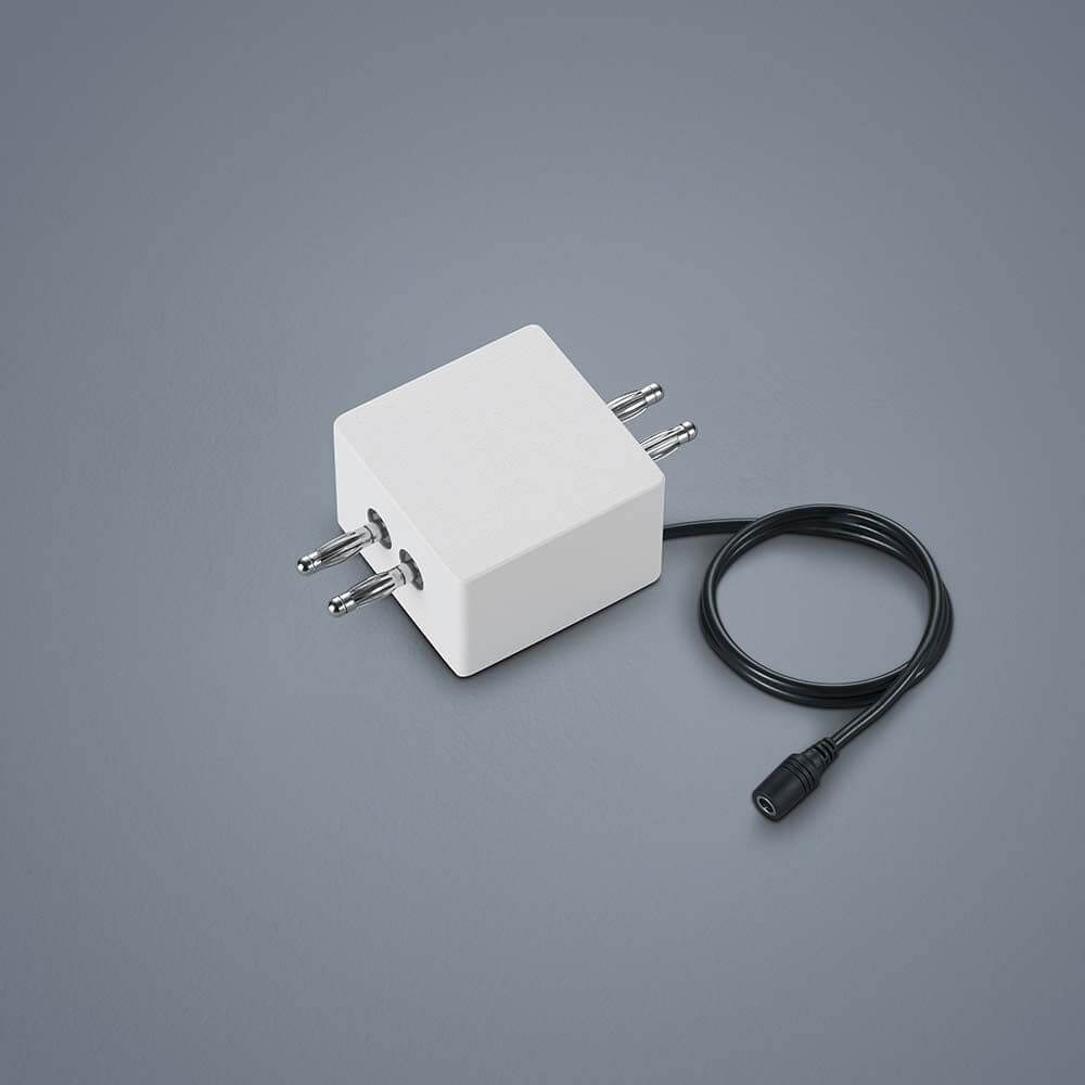 Linienverbinder mit Kabeleinspeisung Vigo in Weiß, ideal für die Verbindung elektrischer Geräte.